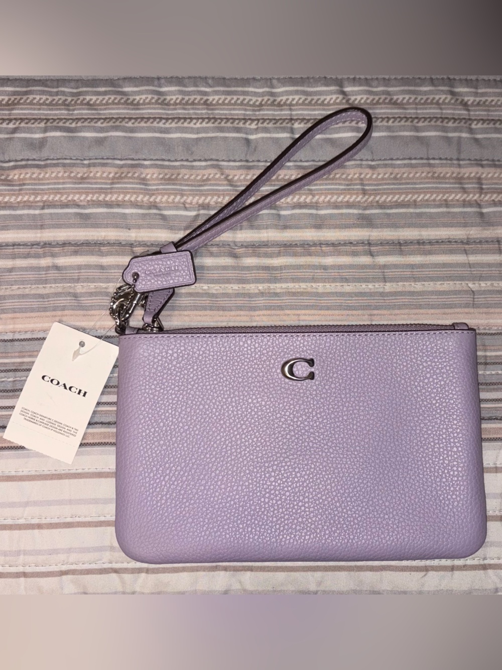 COACH Lavender Leather Wristlet Clutch